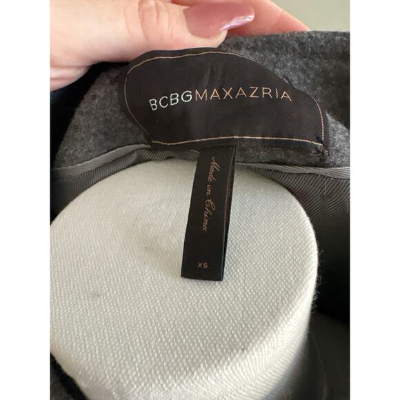 BCBGMaxAzria Gray Wool Blend Military Jacket Womens XS Double Breasted Fall Coat - Picture 10 of 10